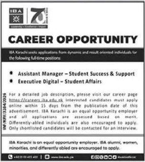 IBA Karachi (Institute of Business Administration) Jobs 2026 – Karachi — original newspaper advertisement