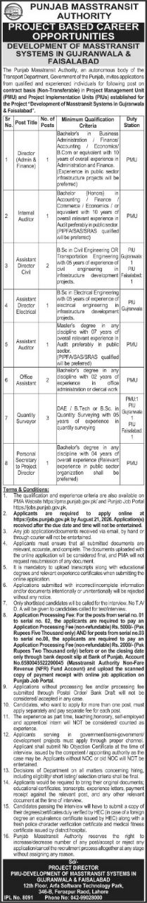 Punjab Masstransit Authority Jobs 2026 Jobs 2026 — original newspaper advertisement