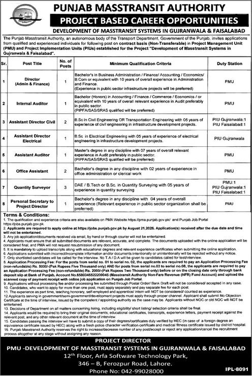 Punjab Masstransit Authority (PMA) Job 2026 Jobs 2026 — original newspaper advertisement