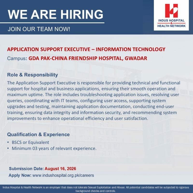 Indus Hospital & Health Network Jobs 2026 Jobs 2026 — original newspaper advertisement