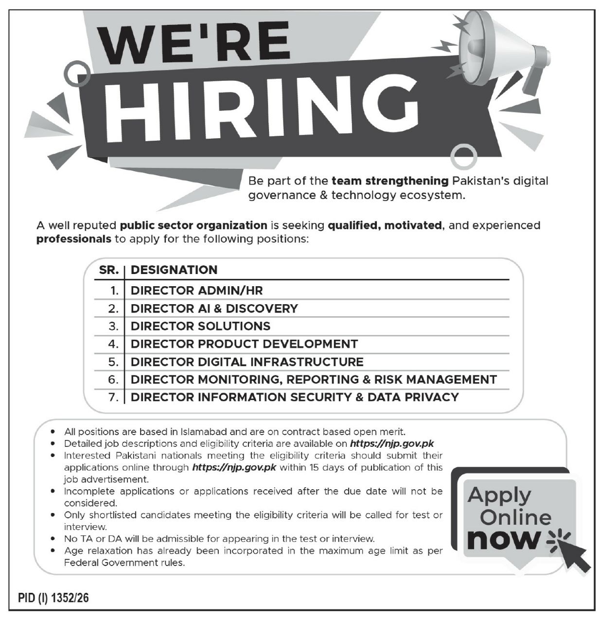 Well Reputed Public Sector Organization Jobs 2026 – A Well Reputed Public Sector Organization Jobs 2026 — original newspaper advertisement