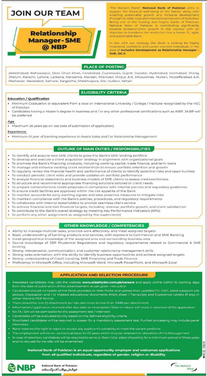 National Bank of Pakistan (NBP) Job 2026 Jobs 2026 — original newspaper advertisement