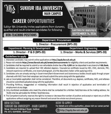 Sukkur IBA University - Main Campus Jobs 2026 Jobs 2026 — original newspaper advertisement