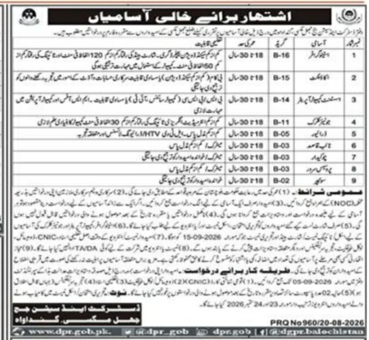 District and Session Court, Jhal Magsi, Balochistan Jobs 2026 Jobs 2026 — original newspaper advertisement