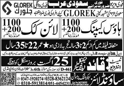 Housekeeping And Line Cook Jobs in Saudi Arabia – Sound Lines Jobs 2026 — original newspaper advertisement
