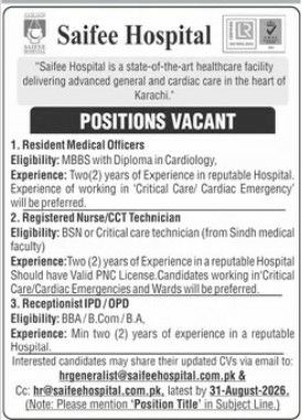 Saifee Hospital Karachi Sindh Jobs 2026 Jobs 2026 — original newspaper advertisement