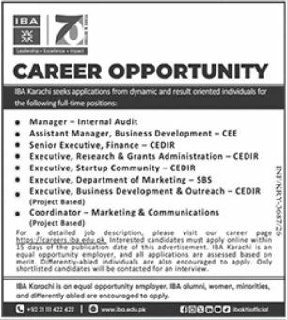 IBA Karachi (Institute of Business Administration) Jobs 2026 Jobs 2026 — original newspaper advertisement