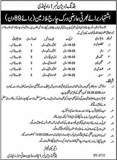 Building Division No. 1, Rawalpindi Jobs 20266 Jobs 2026 — original newspaper advertisement