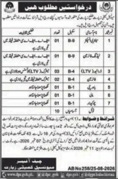 Municipal Committee Ziarat Balochistan Jobs 2026 Jobs 2026 — original newspaper advertisement