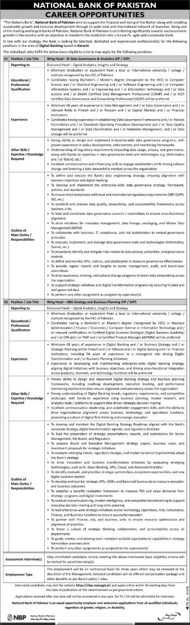 National Bank of Pakistan Jobs 2026 Jobs 2026 — original newspaper advertisement