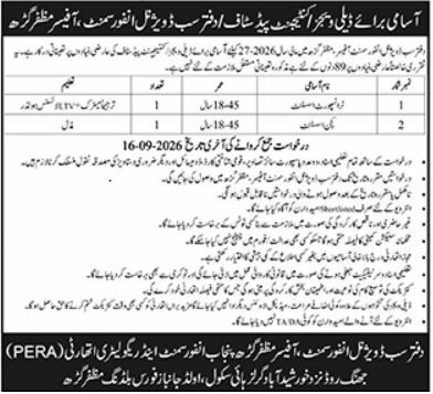 Office of Sub Divisional Information Officer, Muzaffargarh / Punjab Information and Regulatory Authority (PERA) Jobs Jobs 2026 — original newspaper advertisement