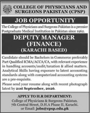 College of Physicians and Surgeons Pakistan (CPSP) Jobs 2026 Jobs 2026 — original newspaper advertisement