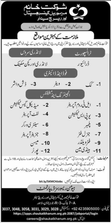 Shaukat Khanum Memorial Cancer Hospital and Research Centre Jobs 2026 Jobs 2026 — original newspaper advertisement