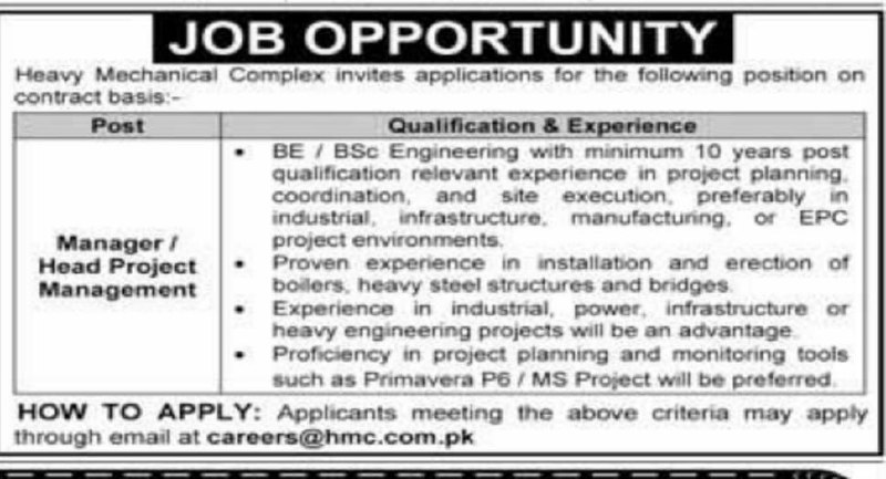 Heavy Mechanical Complex Jobs 2026 Jobs 2026 — original newspaper advertisement