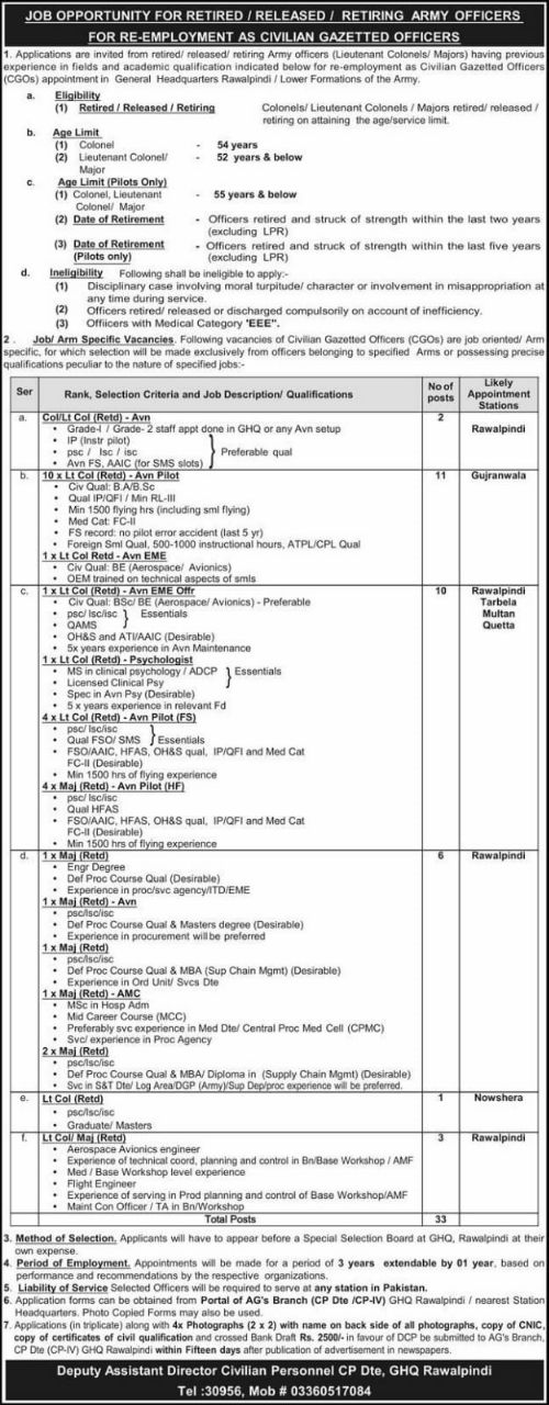 General Headquarters (GHQ) Rawalpindi Jobs 2026 – General Headquarters (GHQ), Deputy Assistant Director Civilian Personnel CP Dte Jobs 2026 — original newspaper advertisement
