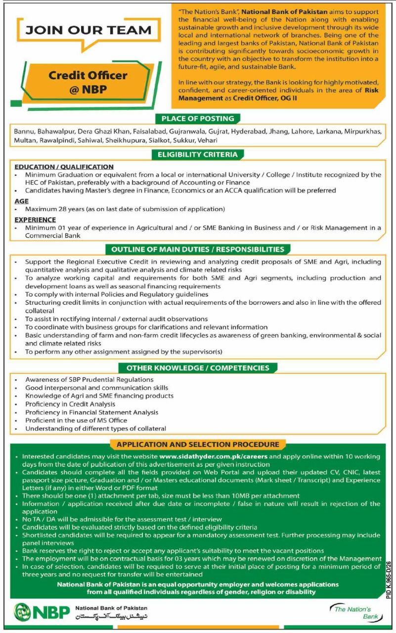 National Bank of Pakistan (NBP) Jobs 2026 Jobs 2026 — original newspaper advertisement