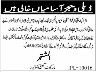 Market Committee Kamalia Punjab Jobs 2026 Jobs 2026 — original newspaper advertisement