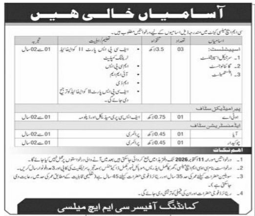 CMH Mailsi (Combined Military Hospital Mailsi) Jobs 2026 Jobs 2026 — original newspaper advertisement