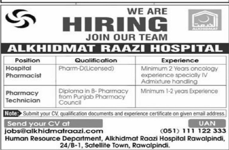 Alkhidmat Raazi Hospital Jobs 2026 Jobs 2026 — original newspaper advertisement