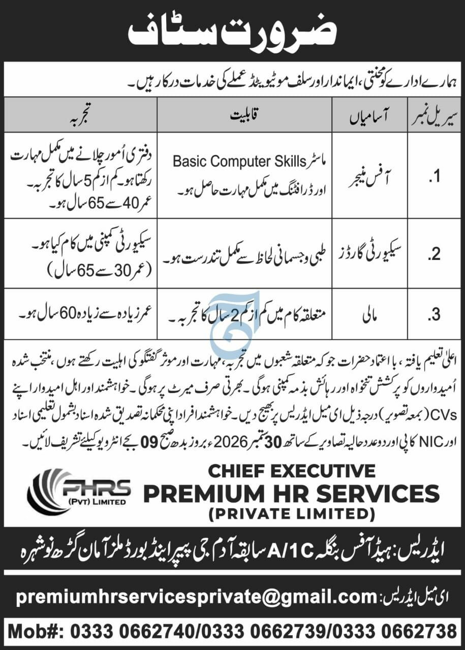 Premium HR Services (Private) Limited Jobs 2026 Jobs 2026 — original newspaper advertisement