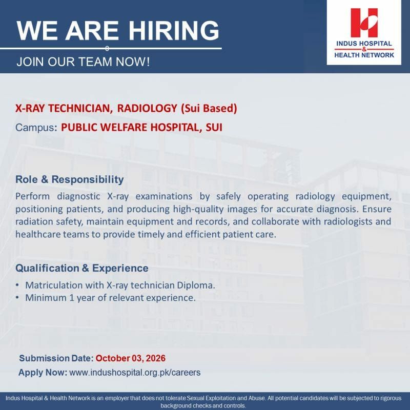 Indus Hospital & Health Network – Public Welfare Hospital, Sui Jobs 2026 Jobs 2026 — original newspaper advertisement