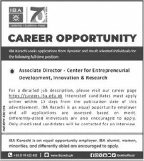 IBA Karachi (Institute of Business Administration) Jobs 2026 Jobs 2026 — original newspaper advertisement