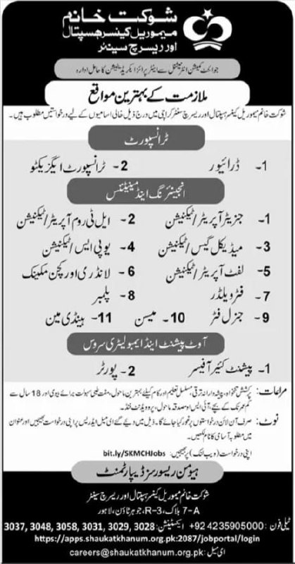 Shaukat Khanum Memorial Cancer Hospital and Research Centre Jobs 2026 Jobs 2026 — original newspaper advertisement
