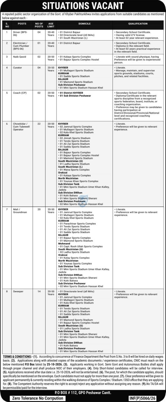 Reputed public sector organization Khyber Pakhtunkhwa Jobs 2026 – A reputed public sector organization of the Government of Khyber Pakhtunkhwa Jobs 2026 — original newspaper advertisement