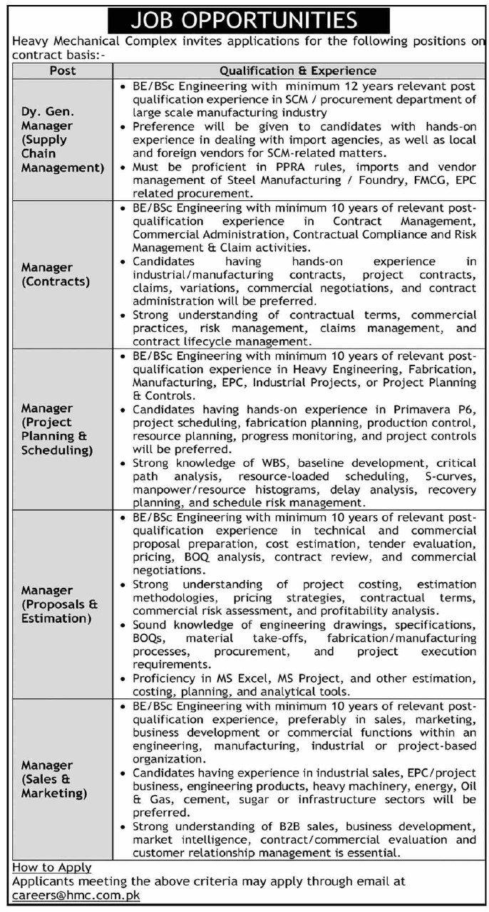 Heavy Mechanical Complex Jobs 2026 Jobs 2026 — original newspaper advertisement