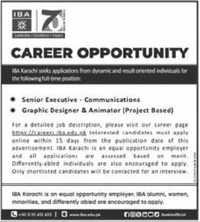 IBA Karachi (Institute of Business Administration) Jobs Jobs 2026 — original newspaper advertisement