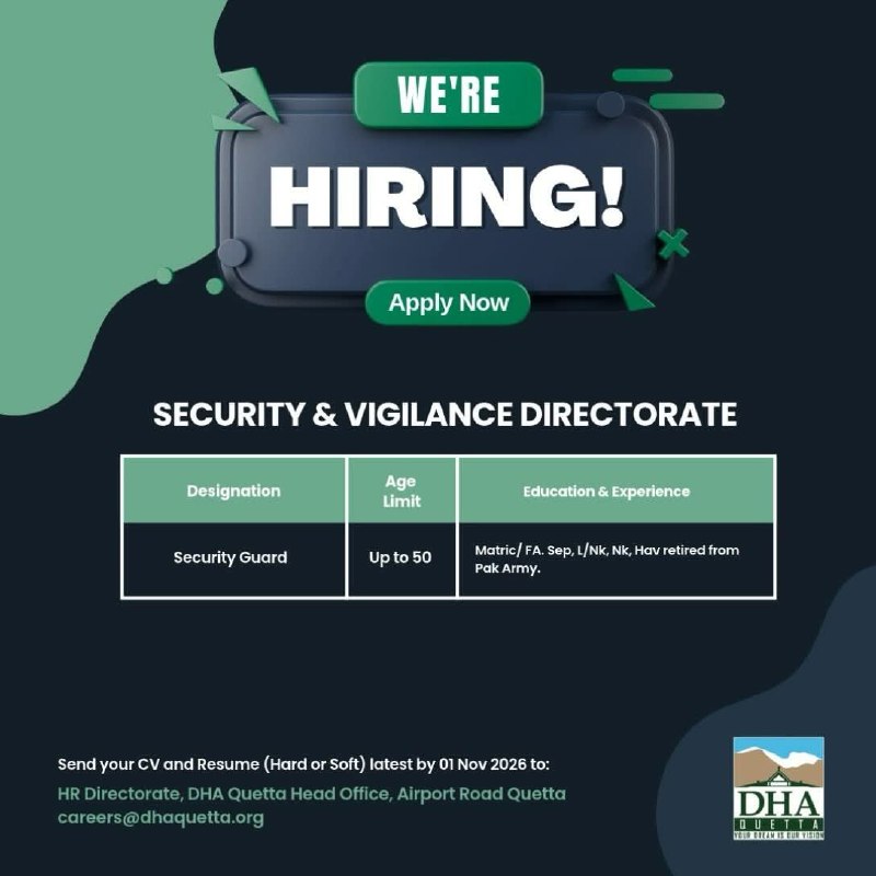 DHA Quetta (Defence Housing Authority Quetta) Jobs 2026 Jobs 2026 — original newspaper advertisement