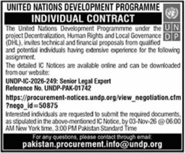 United Nations Development Programme (UNDP) Jobs Jobs 2026 — original newspaper advertisement