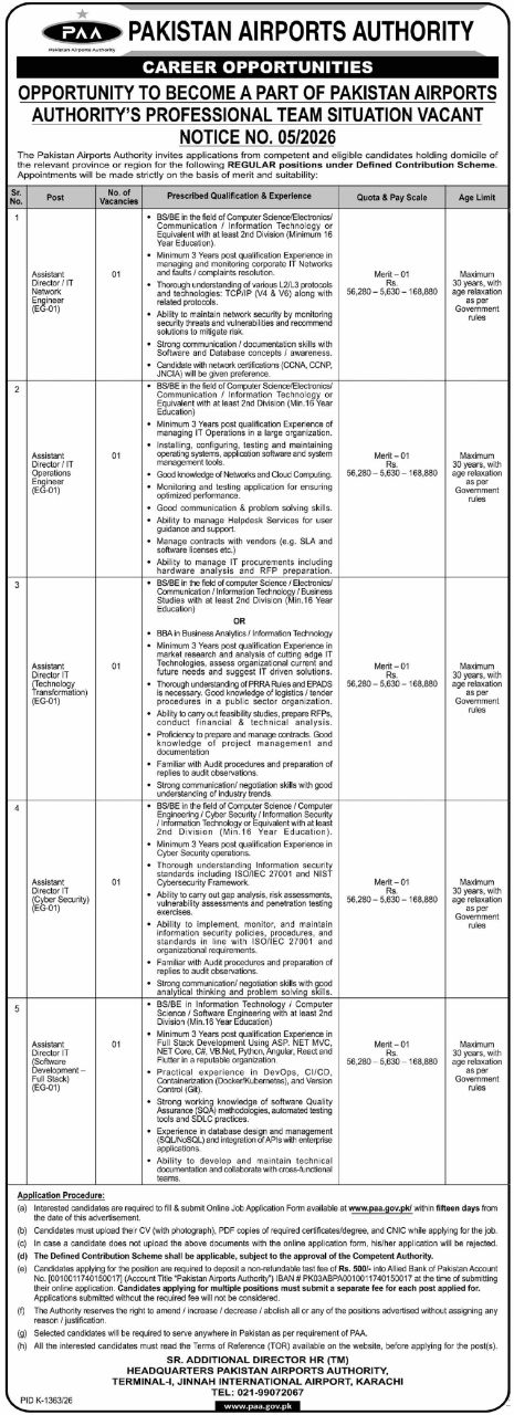 Pakistan Airports Authority (PAA) Jobs 2026 Jobs 2026 — original newspaper advertisement