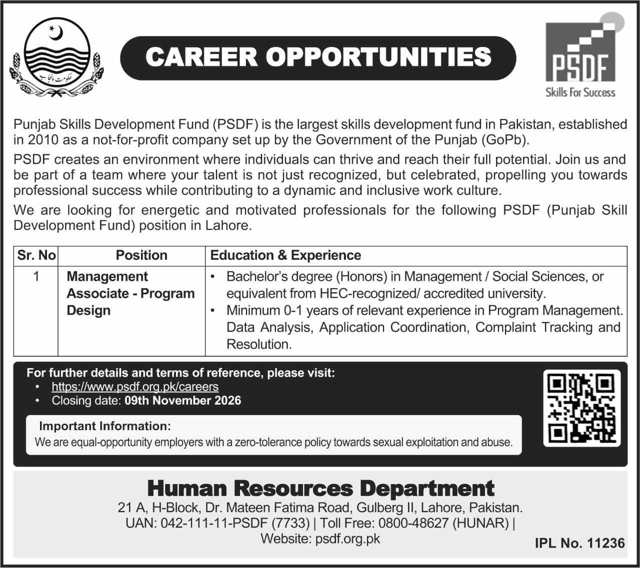Punjab Skills Development Fund (PSDF) Jobs 2026 Jobs 2026 — original newspaper advertisement