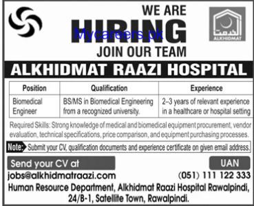 Alkhidmat Raazi Hospital Jobs 2026 Jobs 2026 — original newspaper advertisement