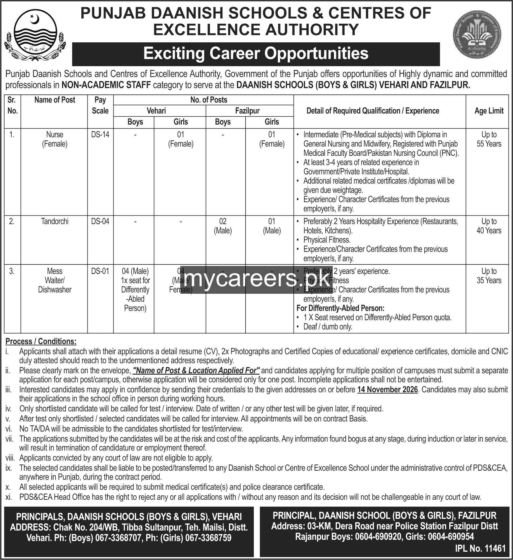 Punjab Daanish Schools and Centres of Excellence Authority Jobs 2026 – Punjab Daanish Schools and Centres of Excellence Authority, Government of the Punjab Jobs 2026 — original newspaper advertisement