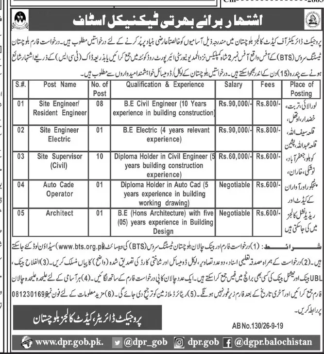Jobs in Project Director Cadet College Quetta – Project Director Cadet Colleges Quetta Jobs 2019 — original advertisement
