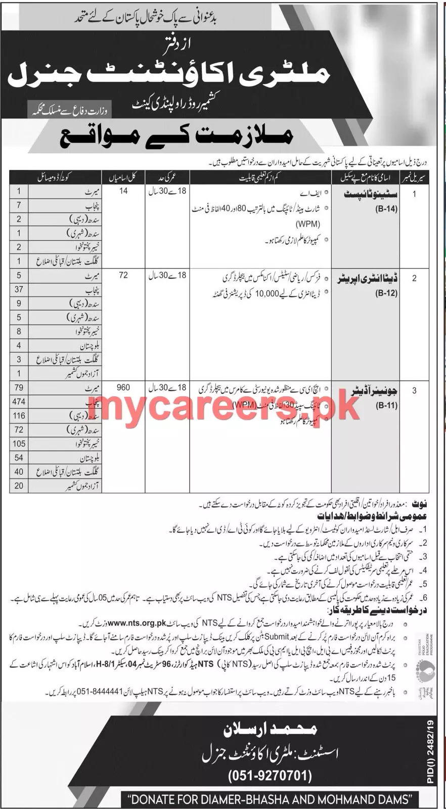 Jobs Pakistan Military Accountant General Islamabad – Military Accountant General Pakistan Jobs 2019 — original advertisement