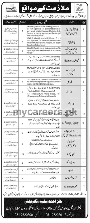 Jobs ZM International Islamabad Jobs 2019 — original advertisement