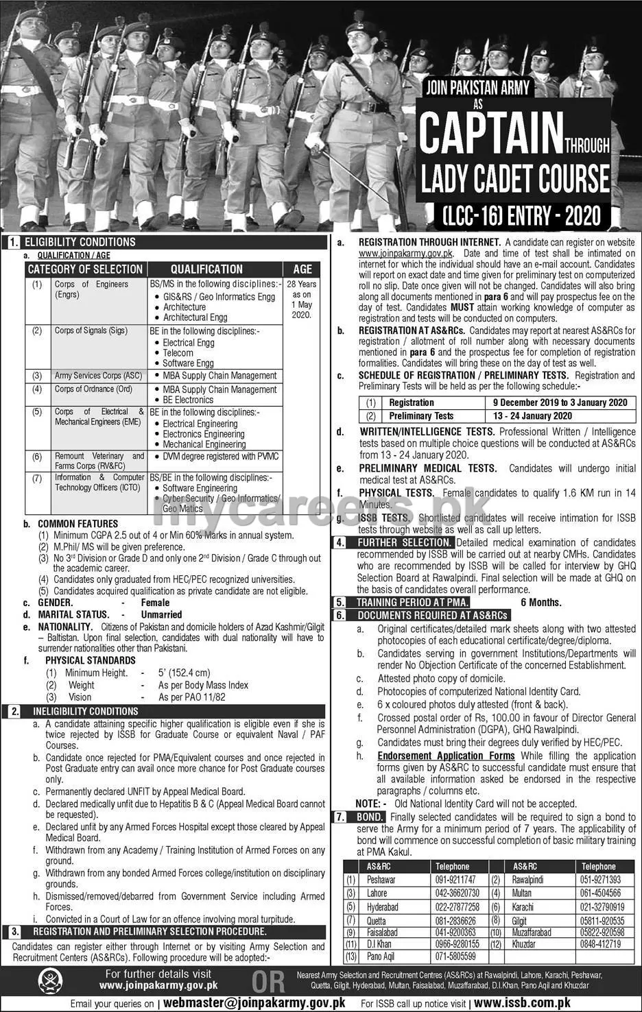 Join Pak Army as Lady Captain – Pakistan Army Jobs 2019 — original advertisement