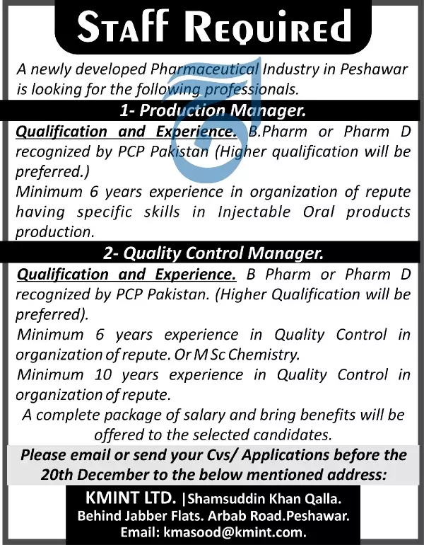 Jobs KMInt Ltd Peshawar Kpk – Private Company Jobs 2019 — original advertisement