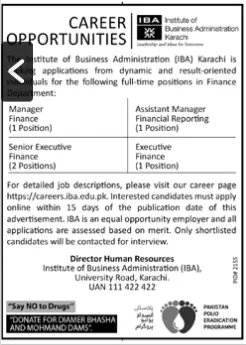 Jobs in IBA Karachi Jobs 2019 — original advertisement