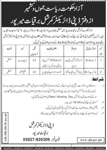 Jobs in Electric Department Mirpur Ajk – Electric Department Ajk Jobs 2020 — original advertisement