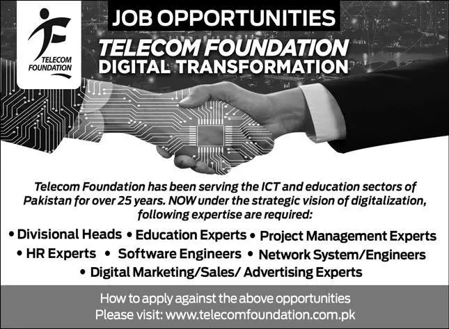 Jobs Telecom Foundation Pakistan Jobs 2020 — original advertisement