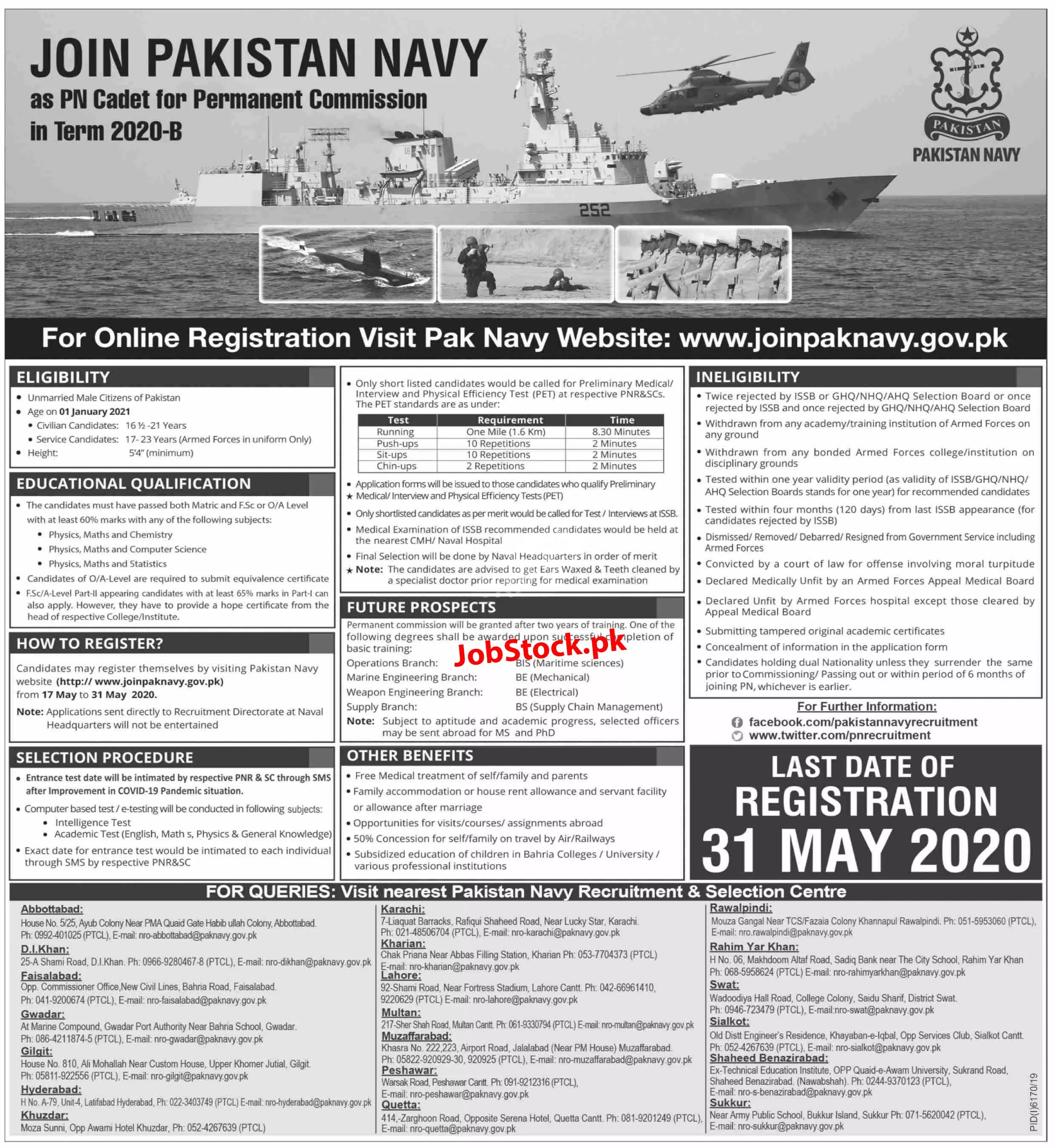 Join Pakistan Navy as Officer 2020-B Jobs 2020 — original advertisement