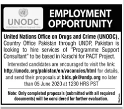 Jobs United Nations Office on Drugs and Crime UNODC Jobs 2020 — original advertisement