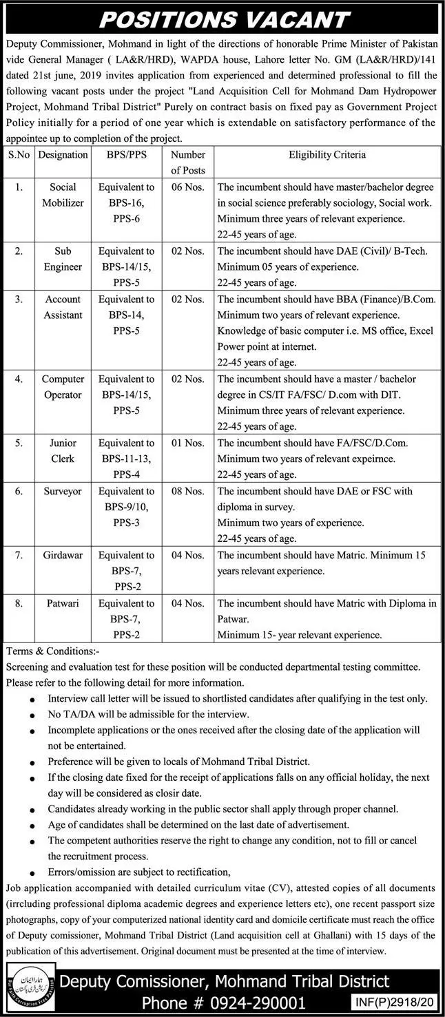Jobs Water & Power Development Authority WAPDA – Water and Power Development Authority Jobs 2020 — original advertisement
