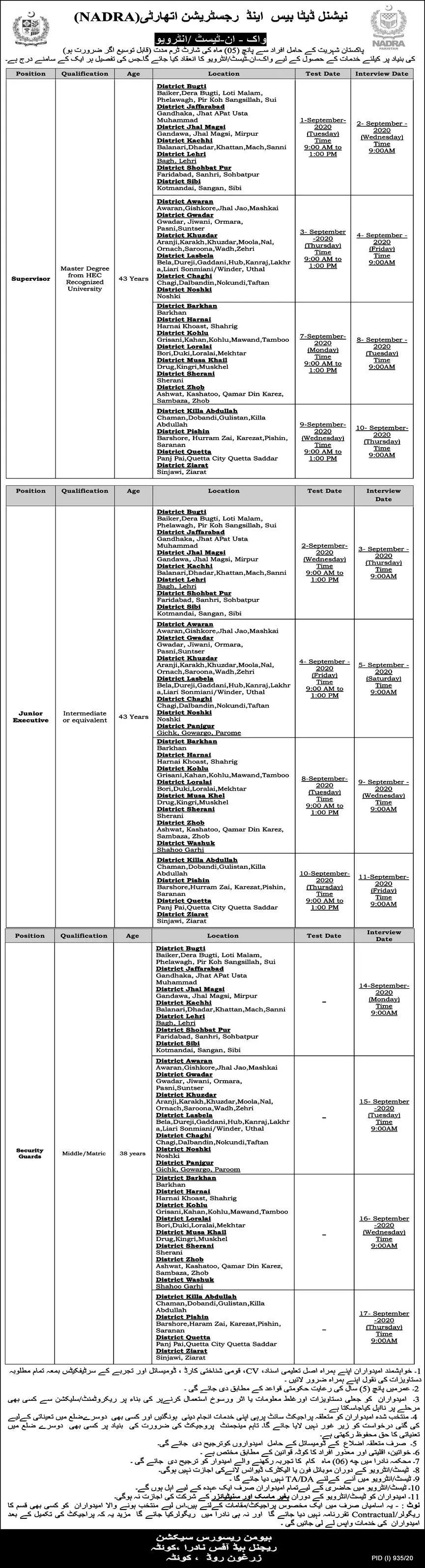 Jobs National Database and Registration Authority Jobs 2020 — original advertisement