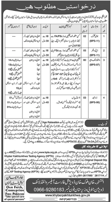 Jobs Forest & Wild life Department Kpk – Forestry, Environment & WildLife Department KPK Jobs 2020 — original advertisement