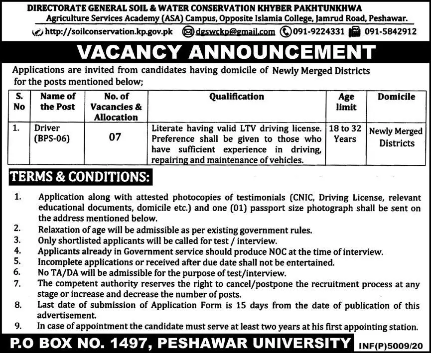 Jobs Agriculture Department Peshawar Kpk – Agriculture Department KPK Jobs 2021 — original advertisement